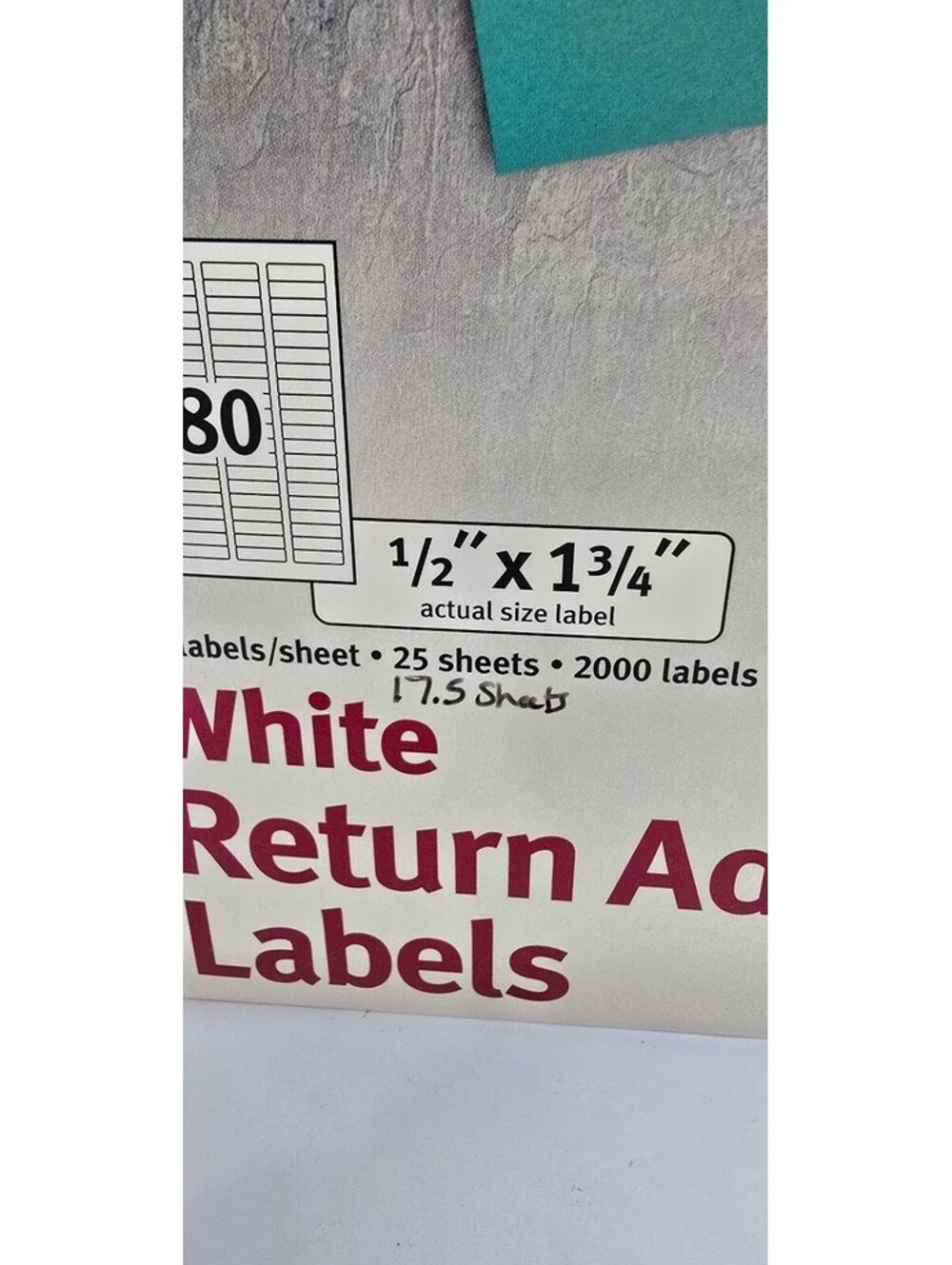 Avery White Return Address Labels 5267 - 1/2 x 1 3/4 Inches, 2000 Labels